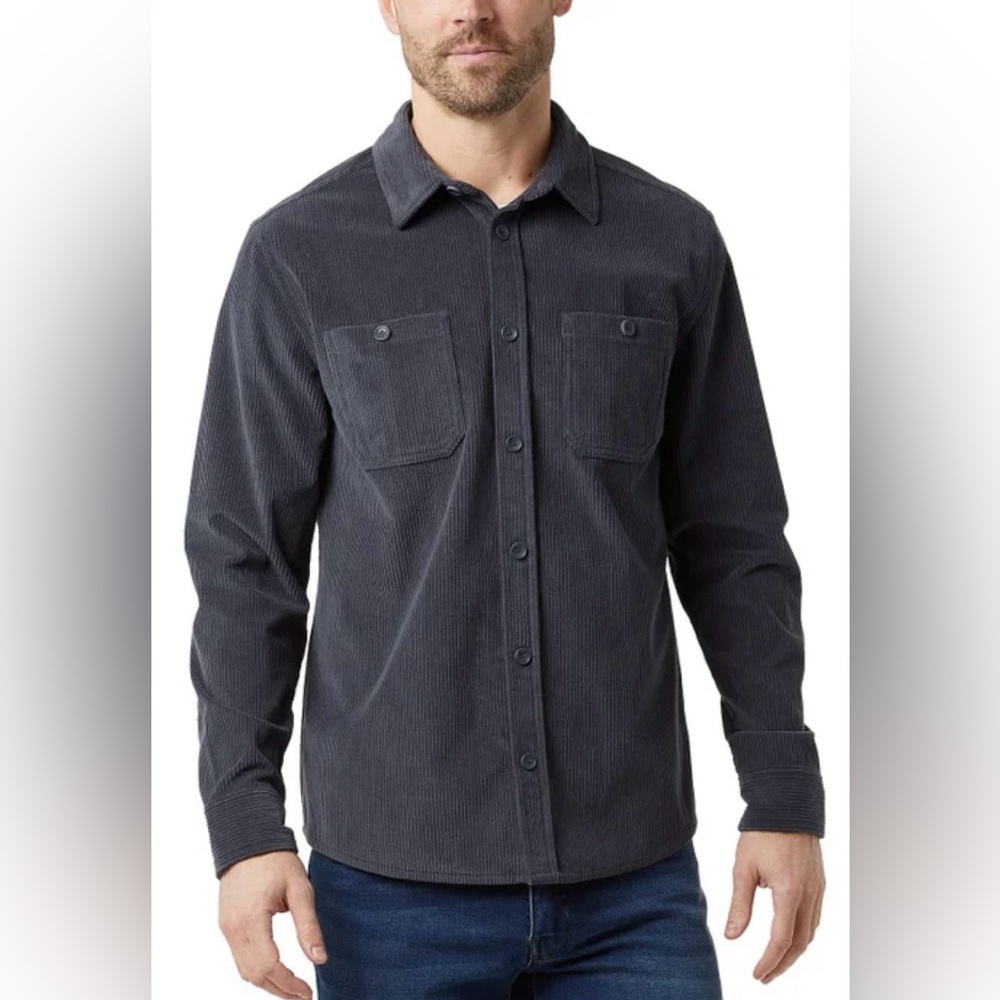 32 Degrees Men's Blue Corduroy Over Shirt